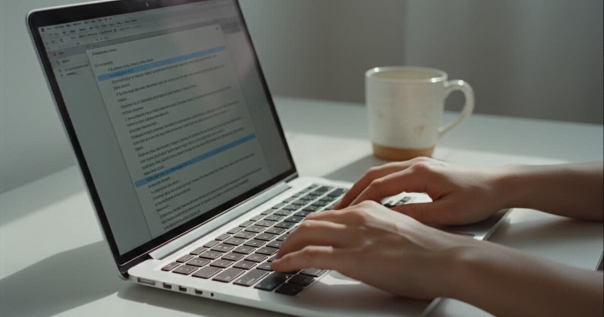 Person editing AI-generated text on a laptop to pass AI detection