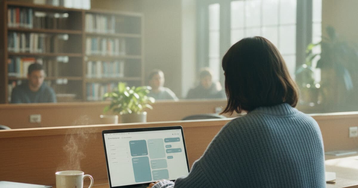 Student submitting an assignment on a laptop showing a university LMS interface