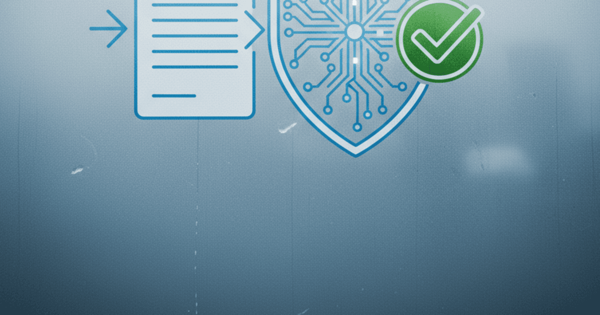 Document passing through an AI detection shield with a green checkmark