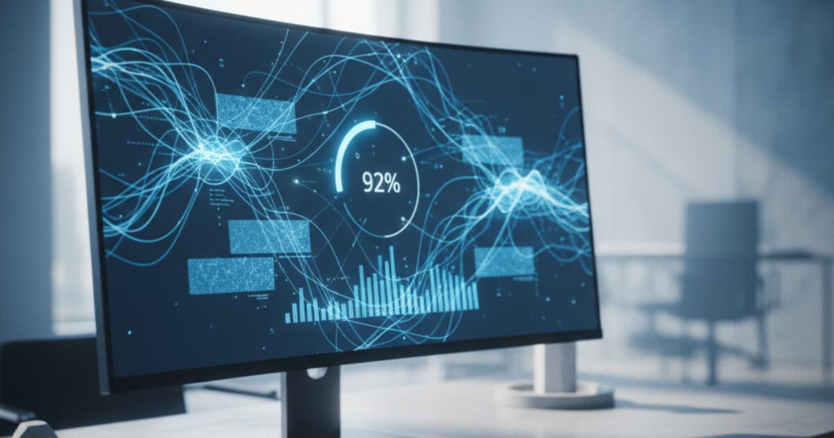 AI content detector interface showing accuracy percentage score analyzing text, blue and white minimal design