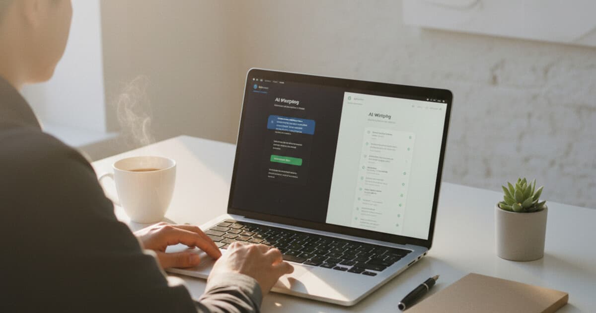 Person comparing AI humanizer tools on a laptop screen